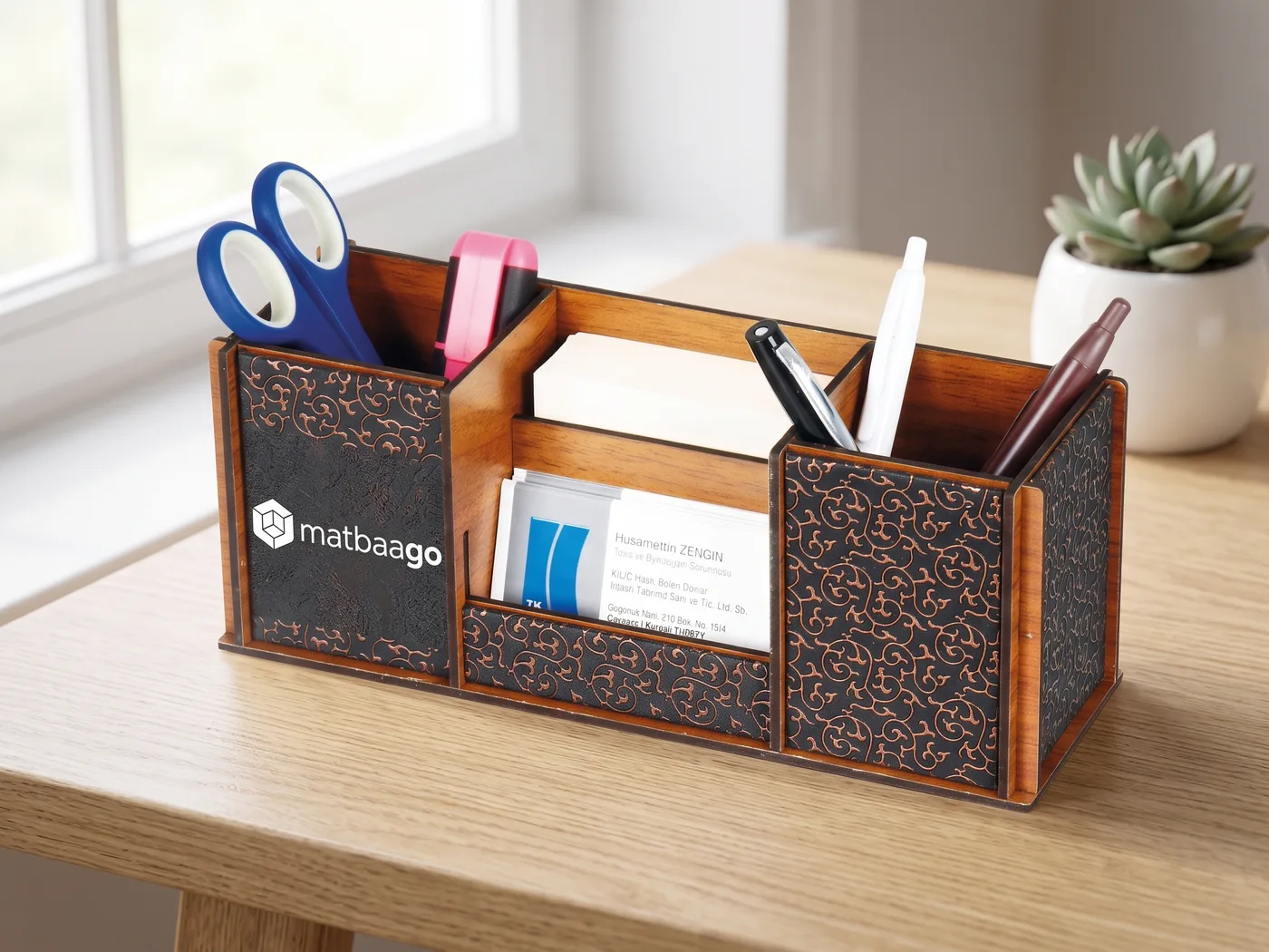 Ahşap Masaüstü Organizer – AH-3240