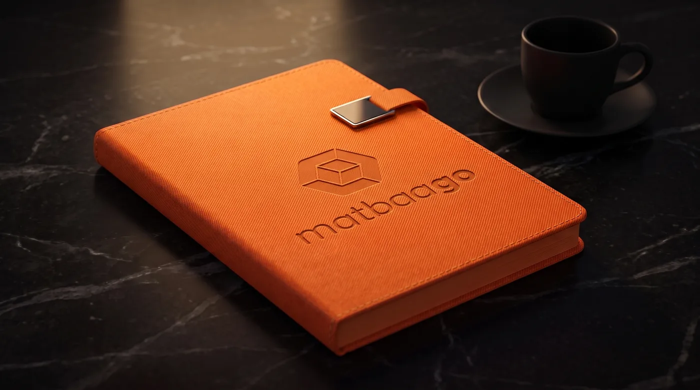 Metal tokalı termo deri defter — örnek logo uygulamasıyla